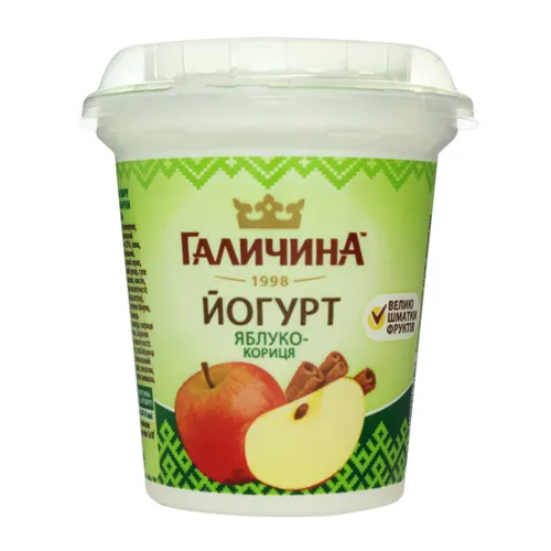 Йогурт 2.5% Яблуко-кориця Галичина ст 280г