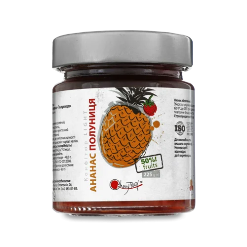 Конфітюр Ананас-Полуниця, Вищого Ґатунку, С/Б 225г