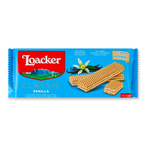 Вафлі Вищого Ґатунку Vanilla Classic Loacker, 90г