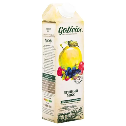 Сік Galicia Ягідний мікс гомогенізований стерилізований 1л