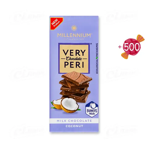 Шоколад молочний Millennium Very Peri з кокосовою стружкою 85г