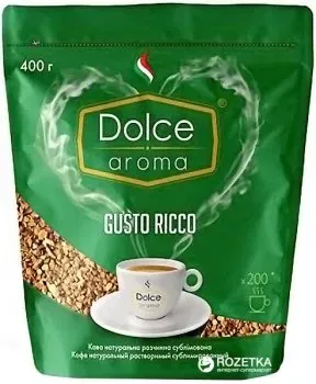 Кава Dolce Aroma Gusto Ricco натуральна розчинна сублімована 400г