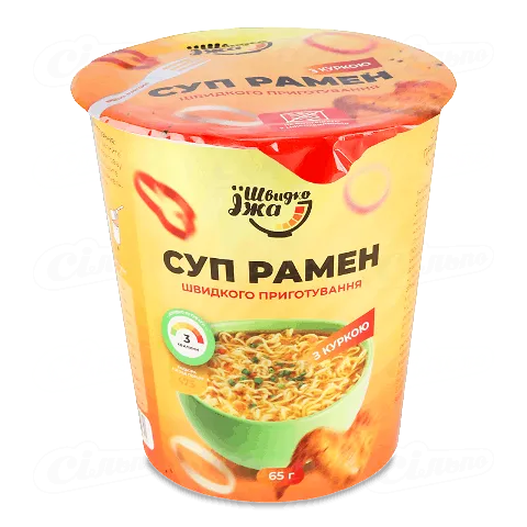 Локшина Швидко Їжа швидкого приготування зі смаком курки, 65г