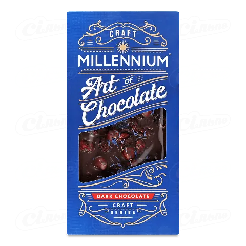 Шоколад чорний Millennium Craft Series фундук-журавлина-волошка, 100г