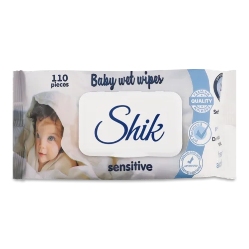 Дитячі Вологі Серветки Sensitive з Клапаном, 110шт, Shik