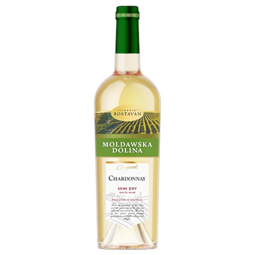 Вино Vinaria Bostavan Moldawska Dolina Шардоне біле сухе 13% 0,75л