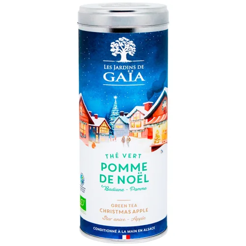 Чай зелений Les Jardins de Gaia Christmas Apple зі смаком зеленого яблука та прянощами 100г