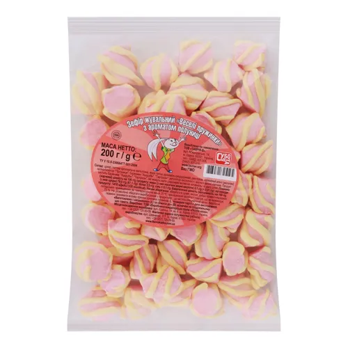 Зефір жувальний з ароматом полуниці Веселі пружинки Суббота м/у 200г