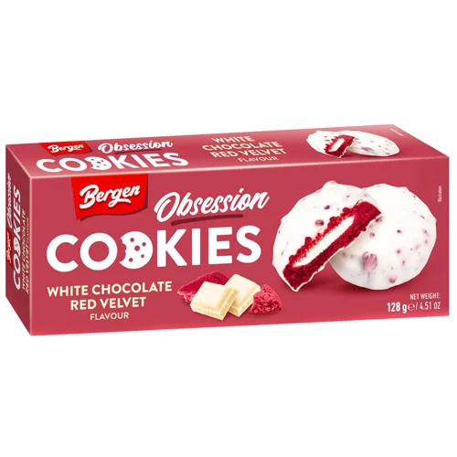 Печиво Bergen Obsession White Chocolate Red Velvet 128г