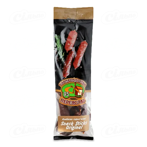 Ковбаски Укрпромпостач Original Snack сиров'ялені вищого ґатунку, 0,1кг