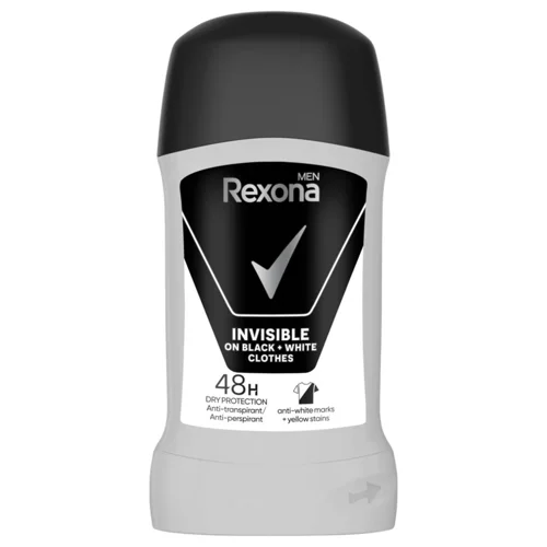 Антиперспірант твердий Rexona Men Невидимий на чорному та білому 50мл
