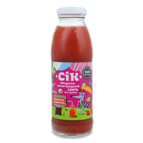 Сік Яблучно-Виноградний Невідфільтрований Пастеризований, 0.3 Л