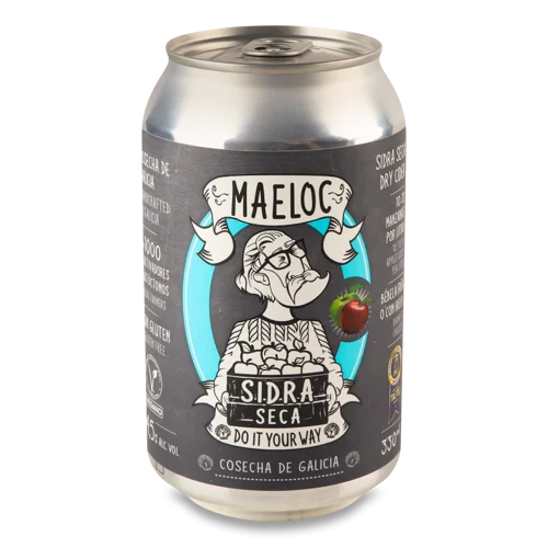 Сидр Ігристий Сухий Seca Maeloc, 4.5% алк., з/б, 0.33л