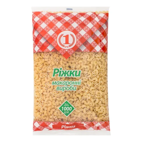 Вироби макаронні Ріжки №1 м/у 1000г