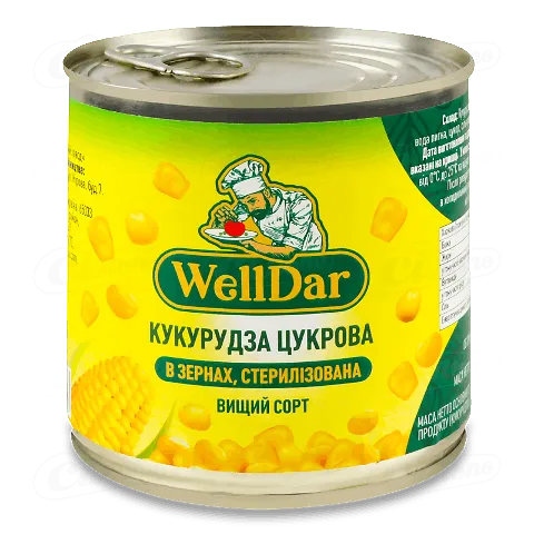 Кукурудза WellDar цукрова в зернах, 425мл