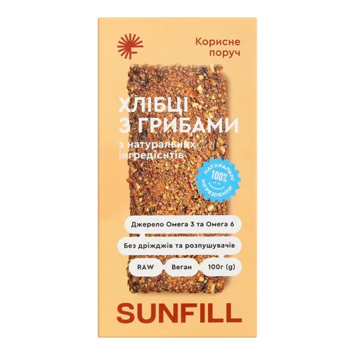 Хлібці з грибами SunFill 100г