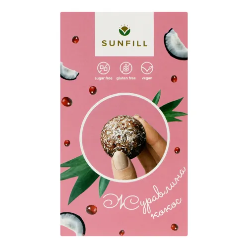 Цукерки Журавлина-кокос Sunfill к/у 150г