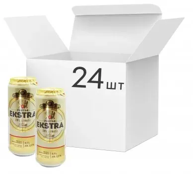 Упаковка пива Fortas Ekstra світле фільтроване 5%, 0.5л x 24 шт