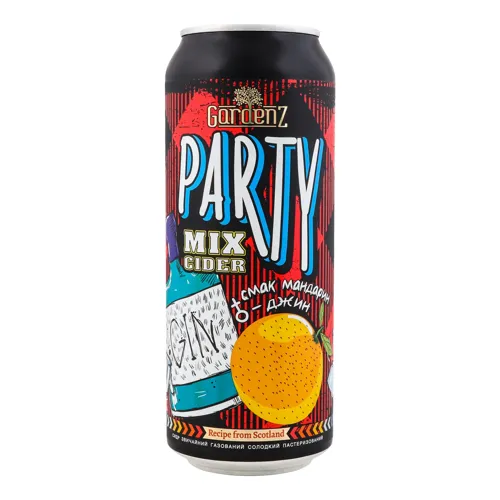 Сидр 500мл 5.4% солодкий газований Мандарин-джин Party Mix Cider Gardenz