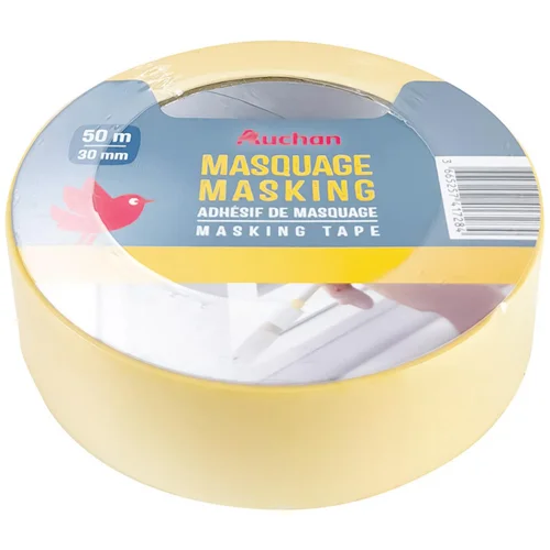 Стрічка Auchan малярська жовта 30мм*50м