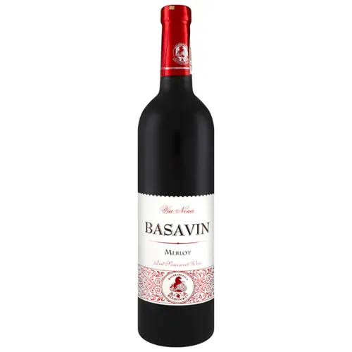 Вино Basavin Merlot червоне напівсолодке 12% 0,75л