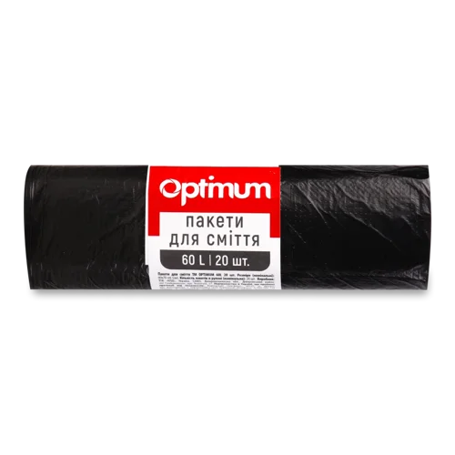 Пакет для сміття PRO Service Optimum 60*70 чорний 60л, в/к