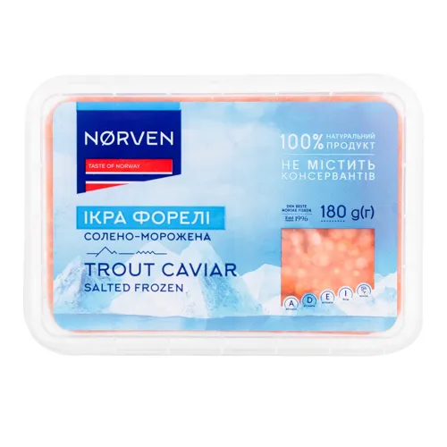 Ікра форелі солено-морожена Norven п/у 180г