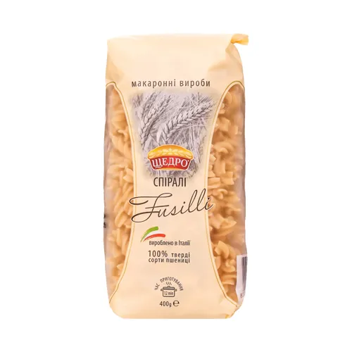 Вироби макаронні Fusilli Щедро м/у 400г