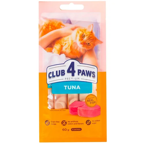 Ласощі кремові Club 4 Paws тунець 4х15г