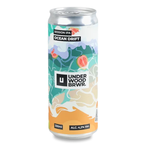 Пиво Світле Нефільтроване Неосвітлене Непастеризоване Ocean Drift Session IPA, з/б, 0.33л, 4.2%