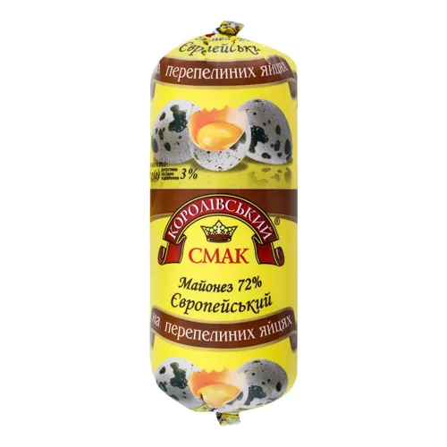 Майонез 72% Європейський на перепелиних яйцях Королівський смак м/у 380г