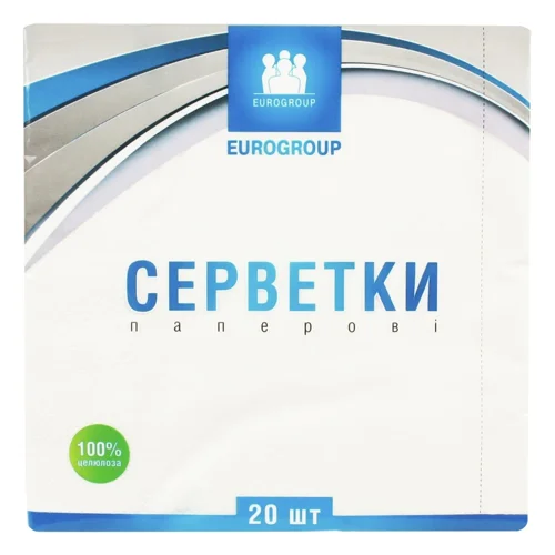 Серветки білі Eurogroup 20шт