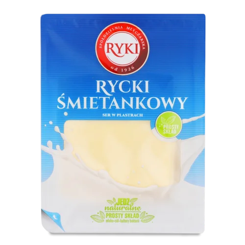 Сир Rycki Сметанковий В/ґ 50% Нарізка, 300г, газова упаковка