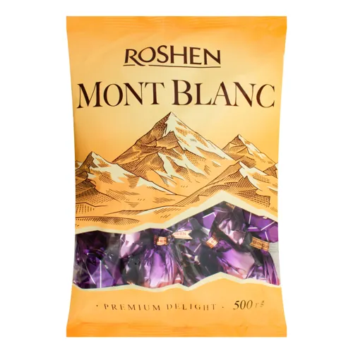 Цукерки шоколадні з карамелізованим мигдалем Montblanc Roshen кг