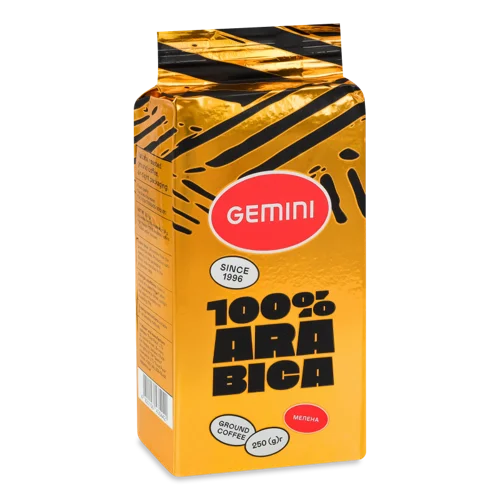 Кава Натуральна Смажена Мелена 100% Arabica Gemini В/ґ В/у, 250г