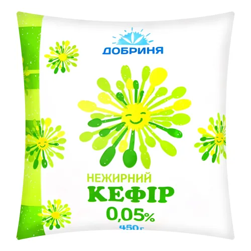 Кефір 0.05% нежирний Добриня м/у 450г