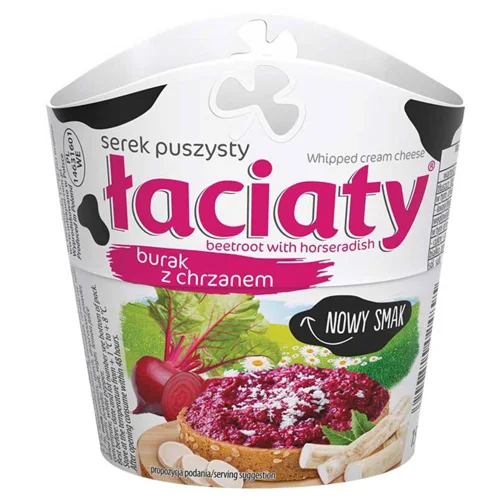 Сир збитий Laciaty буряк з хроном 150г TM MLEKPOL