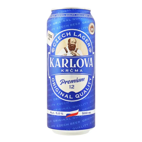 Пиво 0.5л 5% світле фільтроване пастеризоване витримане Premium 12 Karlova Krcma