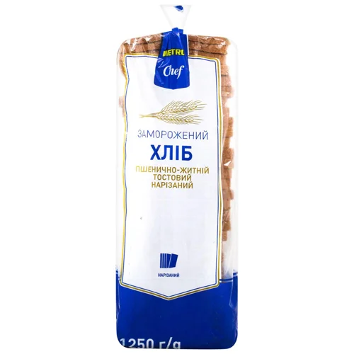 Хліб Metro Chef пшенично-житній тостовий нарізаний заморожений 1250г
