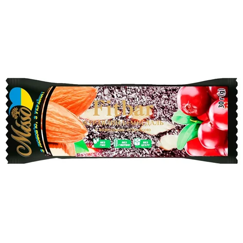 Батончик Misso Fitbar Журавлина + мигдаль 30г