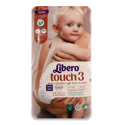 Підгузники-Трусики Для Дітей 5-9кг 3 Touch Libero 38шт, в/ґ