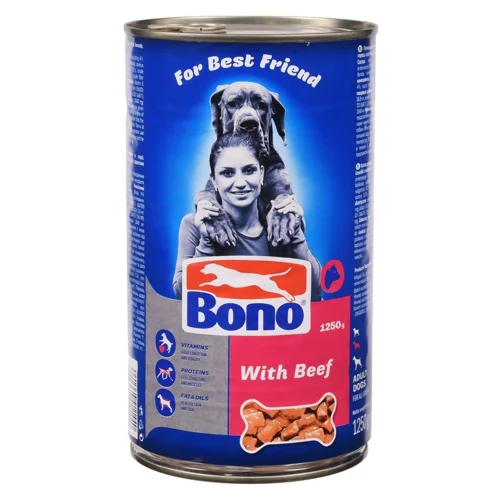 Корм вологий Bono з яловичиною для собак 1250г