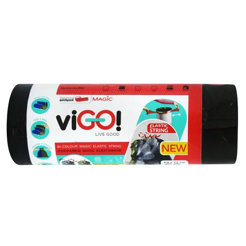 Пакети для сміття viGO! з еластичною стрічкою 60л 8шт