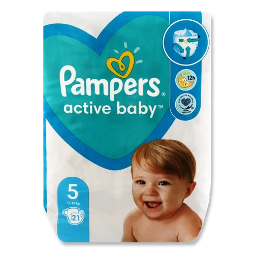 Підгузки Дитячі 11-16кг 5 Active Baby Pampers, 21шт