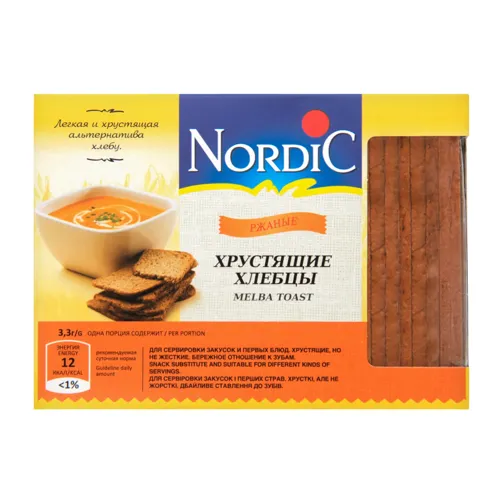 Хлібці хрусткі зі злаків житні Nordic 100г