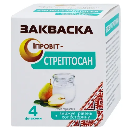 Закваска бактеріальна Іпровіт-Стрептосан Державне дослідне підприємство ІПР у флаконах 4*0,5г