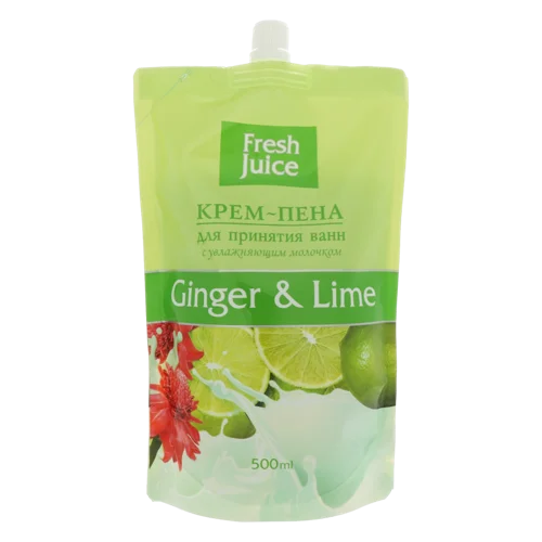 Крем-піна Для Ванн З Зволожуючим Молочком Імбир&Лайм Fresh Juice, 500мл