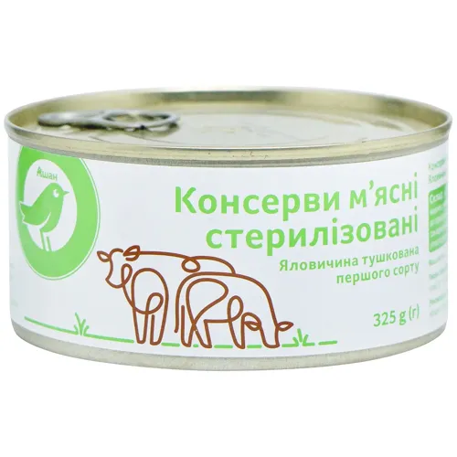 Консерви Ашан Яловичина тушкована першого сорту 325г