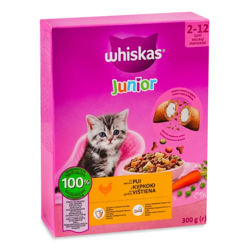 Корм сухий повнораціонний для кошенят з куркою, к/у, 300г