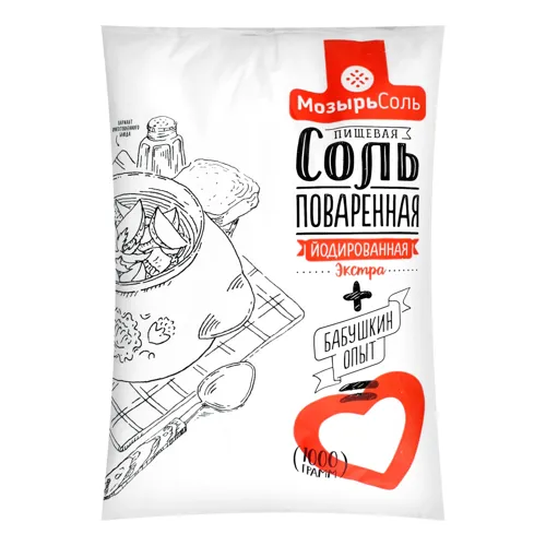 Сіль кухонна йодована екстра Полісся Мозырьсоль м/у 1кг